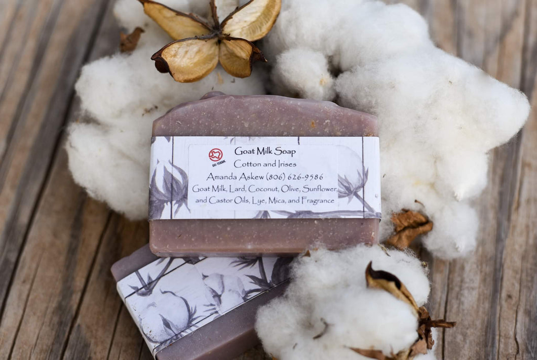 Cotton and Iris Goat Milk Soap